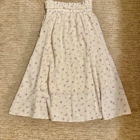 Majestic Legon floral skirt - White/Lavender/Baby Blue - Picture 2 of 4